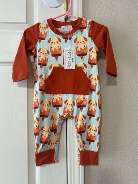 Pete + Lucy Ice Cream Dog Romper 3-6M NWT